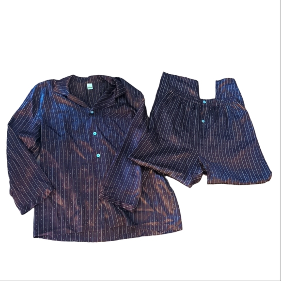 calida Other - Calida Elegant 100% silk satin eggplant color classic 2 piece men's pajamas sz L